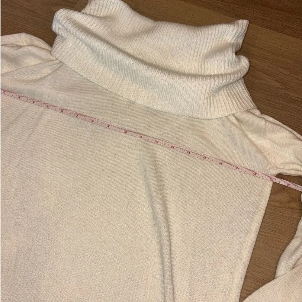 Ann Taylor Loft cream light weight cowl neck sweater womens size small NWT